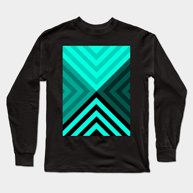 Black and Tiffany Triangular Long Sleeve T-Shirt by XTUnknown